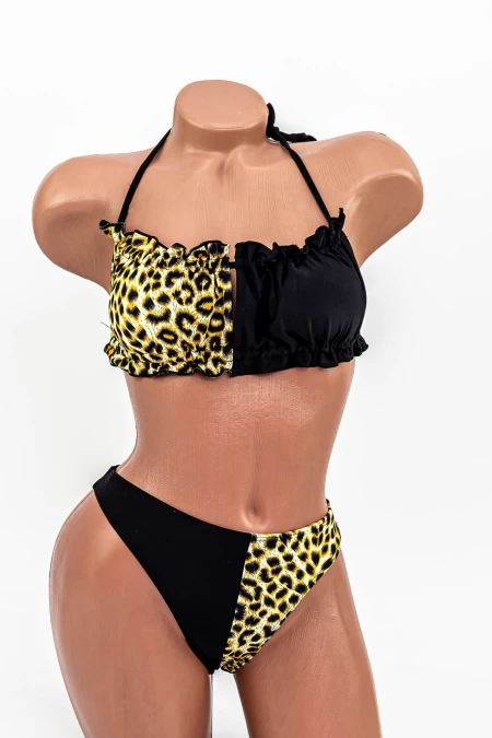 Frauenbadeanzug, 2 Stücke H51-2 Leopard-Czarny | Meina