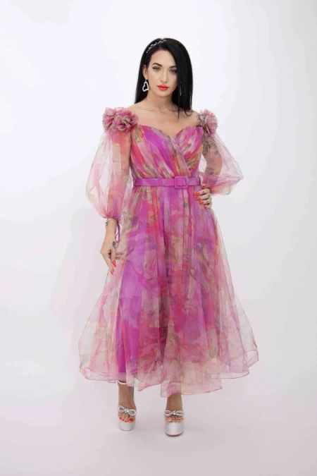 Frauenkleid R2067 Fuksja | Kikiriki
