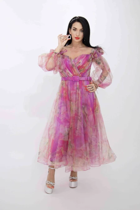 Frauenkleid R2067 Fuksja | Kikiriki