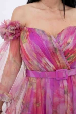 Frauenkleid R2067 Fuksja | Kikiriki