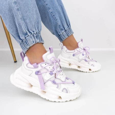 Frauen Sportschuhe 2309 Weiß und Lila | Mei