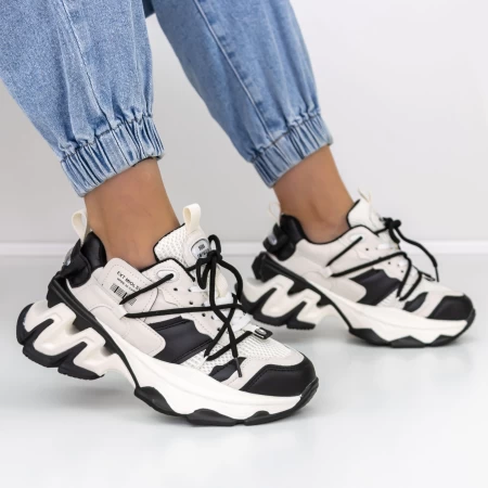 Sportschuhe auf der Plattform 2023-5 Weißschwarz Mei