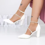 Dicke Absatz 3xkk20 Schuhe weiß Mei