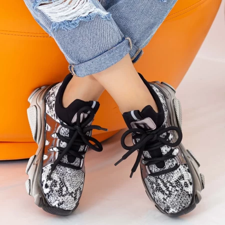 Sportschuhe auf der SZ232-Plattform Czarny-Gunmetal | Mei