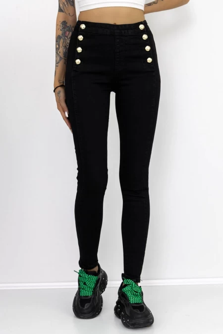 Frauen K500-28 Schwarze Jeans Fartfallin