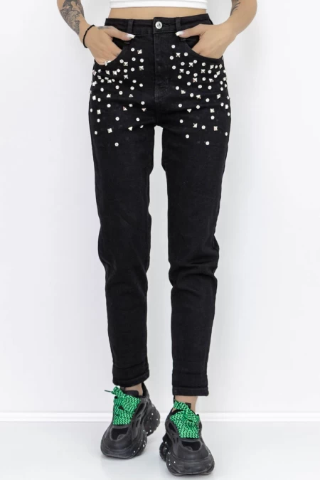 Frauen GH7619A Schwarze Jeans Gesicht