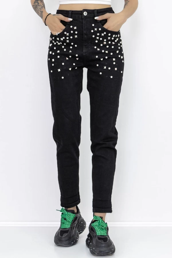 Frauen GH7619A Schwarze Jeans Gesicht