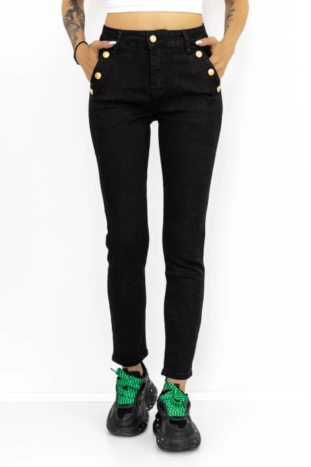 HW-55A-Frauen-Schwarze Jeans für Frauen Gesicht