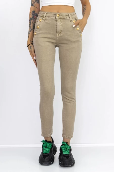 Frauen HW-55C Jeans Beige | Gesicht