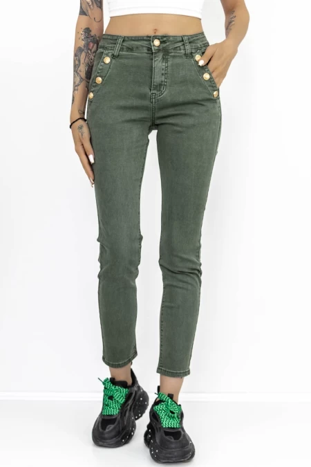 Frauen HW-55D-Jeans grün Gesicht