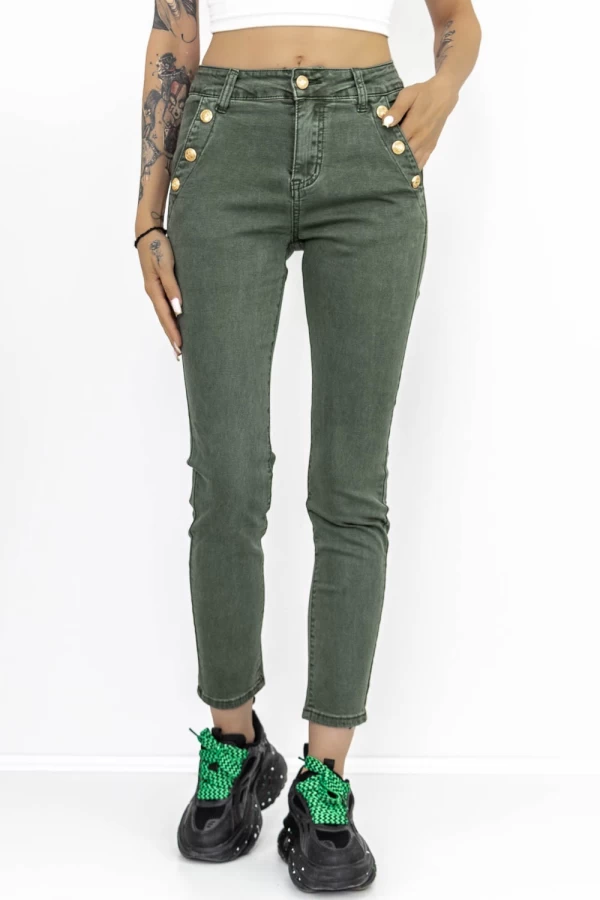 Frauen HW-55D-Jeans grün Gesicht