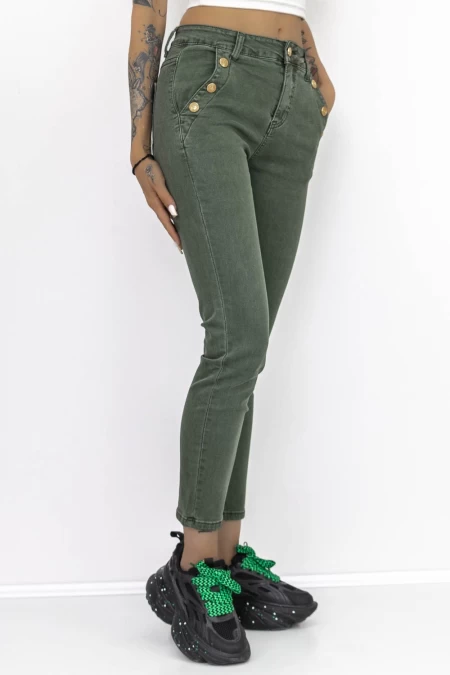 Frauen HW-55D-Jeans grün Gesicht