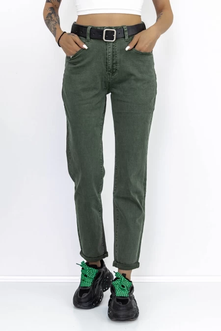 Frauen HW-57D Jeans grün Gesicht