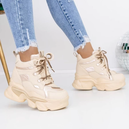 Stiefel auf der 3SJN7 -Plattform Beige Mei