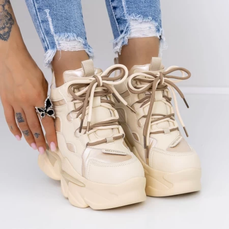 Stiefel auf der 3SJN7 -Plattform Beige Mei