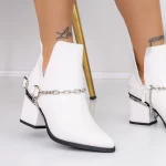 Kurze Stiefel mit einer dicken Absatz 3jf6 Weiß | Mei