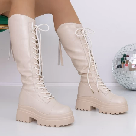 Stiefel auf der 3SJN9 -Plattform Beige | Mei
