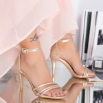 Sandalen mit einer dünnen Ferse yxd7a Gold Mei
