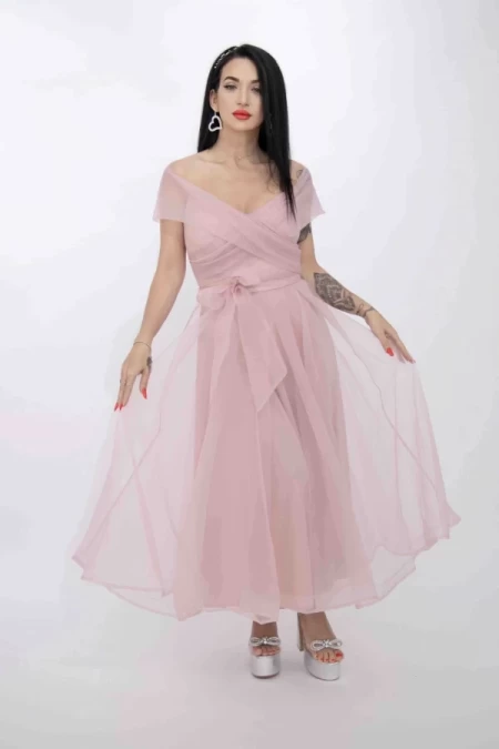 Frauenkleid RM3079 Rosenpulver | Kikiriki