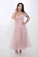 Frauenkleid RM3079 Rosenpulver | Kikiriki