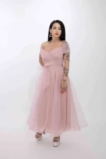 Frauenkleid RM3079 Rosenpulver | Kikiriki
