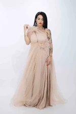Frauenkleid R5018 Beige Kikiriki