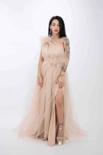 Frauenkleid R5018 Beige Kikiriki