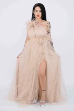 Frauenkleid R5018 Beige Kikiriki