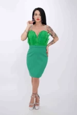 Frauenkleid R2308 Grün Kikiriki