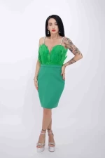 Frauenkleid R2308 Grün Kikiriki