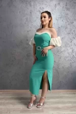 Frauenkleid R2886 Grün Kikiriki