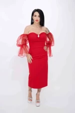 Frauenkleid R2784 rot Kikiriki