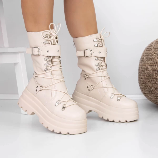 Frauenstiefel im Spring-Auto 3WL28 Beige | Mei