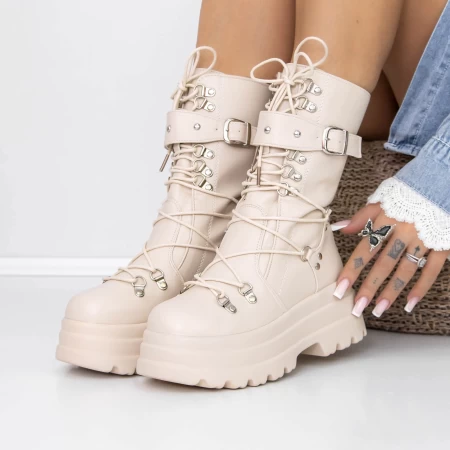 Frauenstiefel im Spring-Auto 3WL28 Beige | Mei