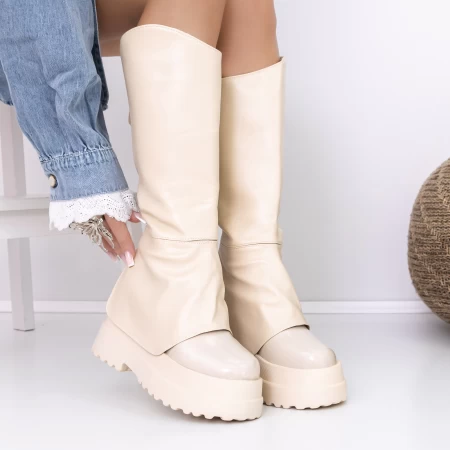 Stiefel auf der 3WL29 -Plattform leichte Beige Mei