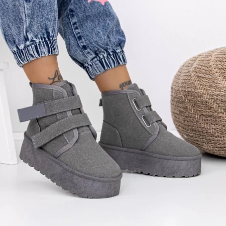Damenlederstiefel ug 3xj108 grau Mei