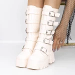 Stiefel auf der 3WL23 -Plattform Beige Mei