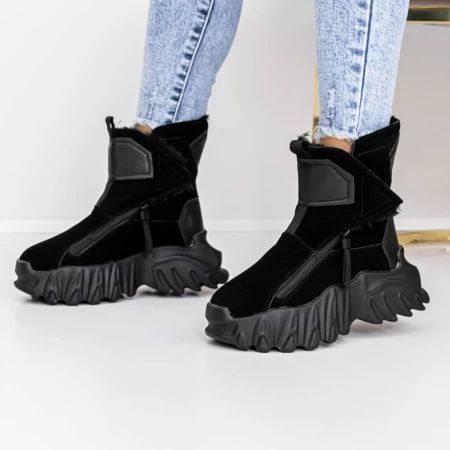 Frauenstiefel mit Pelz 3wl60 schwarz Mei