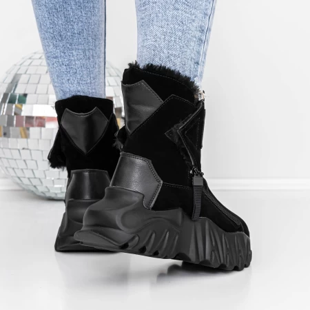 Frauenstiefel mit Pelz 3wl60 schwarz Mei