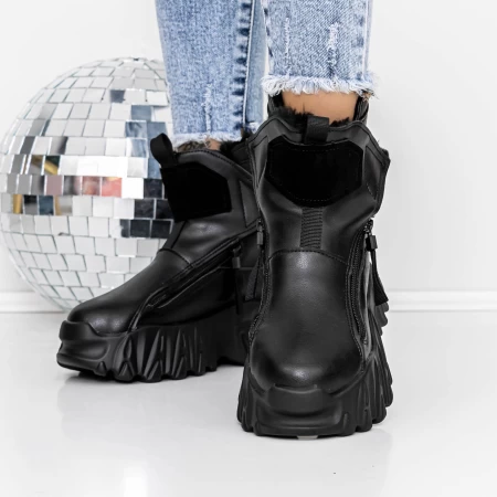 Frauenstiefel mit Pelz 3wl60 schwarz Mei