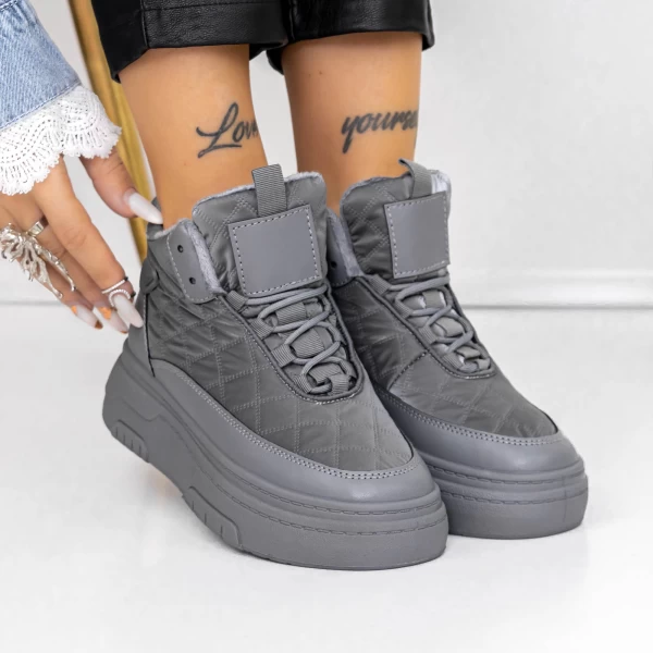 Frauenstiefel mit Pelz 3b17 Gray | Mei