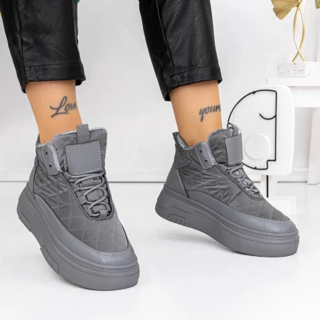 Frauenstiefel mit Pelz 3b17 Gray | Mei