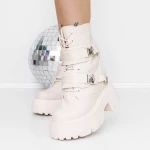 Frauenstiefel mit 3WL20 Beige Fell | Mei