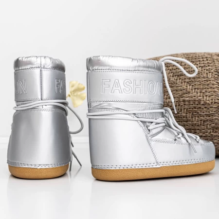 Frauen Lederstiefel UG 3LT6 Silber Mei