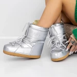 Frauen Lederstiefel UG 3LT6 Silber Mei