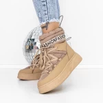 Frauenstiefel mit Pelz 3YKQ10 Brown | Mei