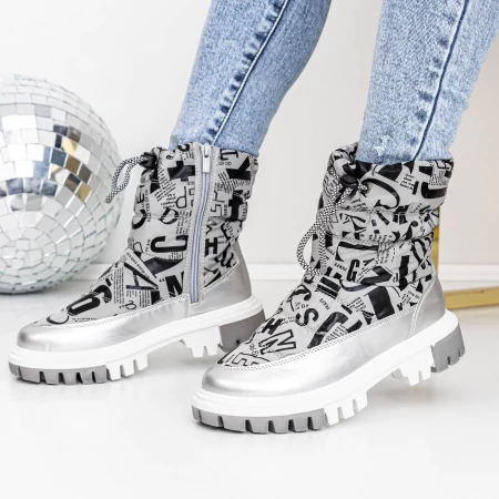 Frauenstiefel mit 3LT2 Fell Silber Mei