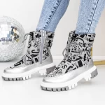 Frauenstiefel mit 3LT2 Fell Silber Mei