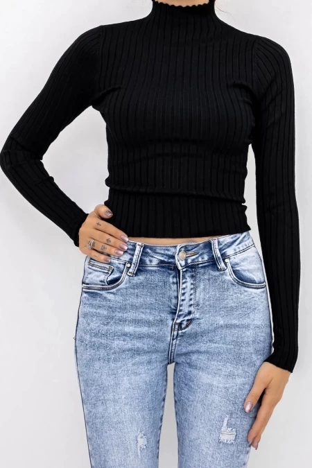 Frauen D643 Sweatshirt Schwarz Mode