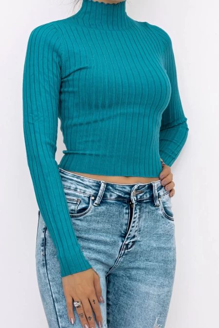 Frauen Sweatshirt D643 Blau Mode
